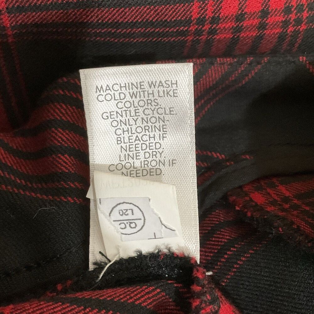 J Jill Premium Bi-Stretch Straight Leg Plaid Pants 22 Black Red Academia Preppy - Picture 6 of 6